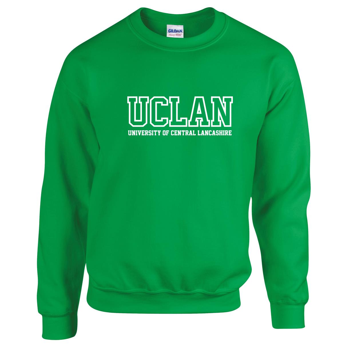 Bright Green UCLan Logo Jumper